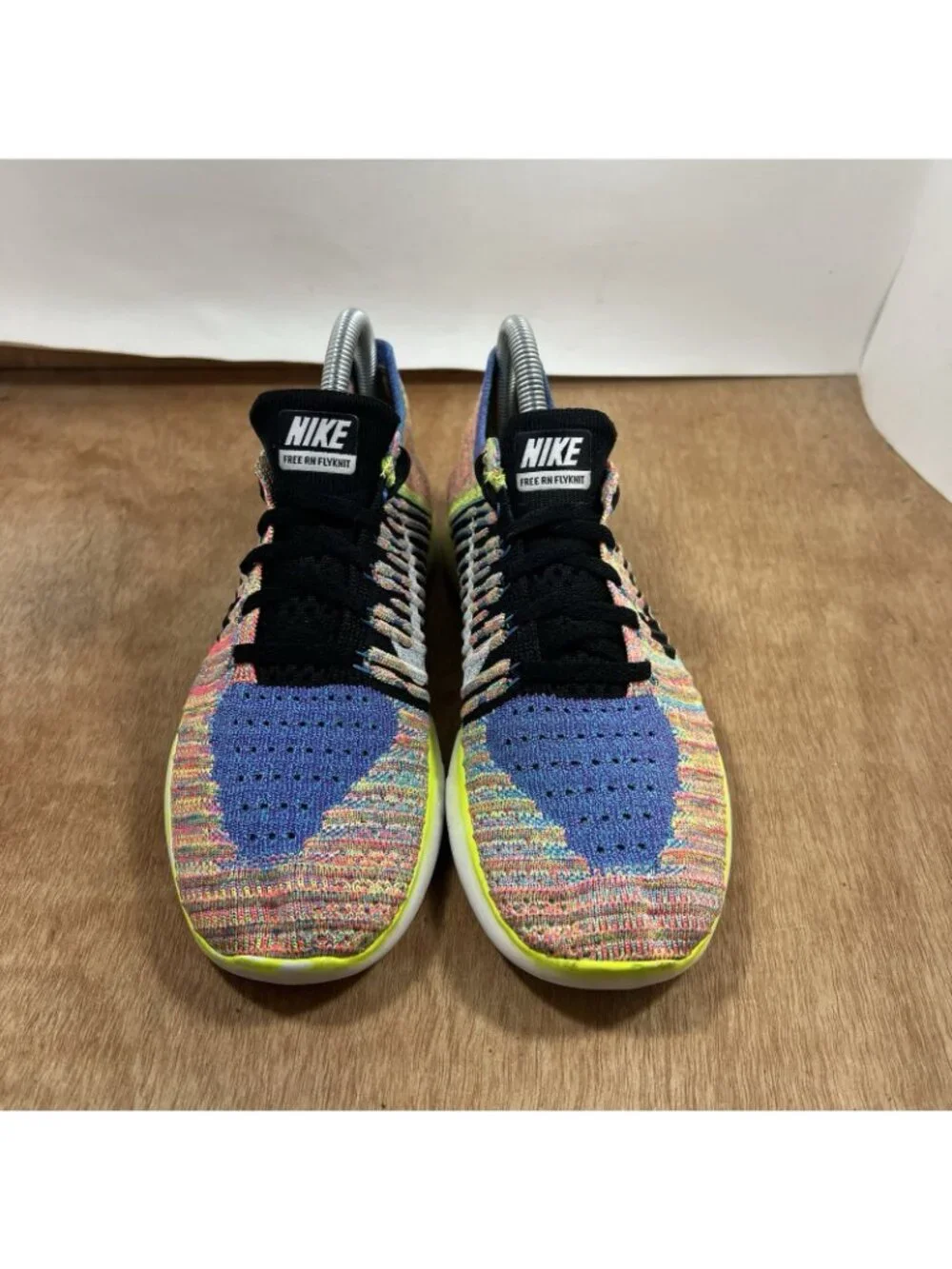 Nike Free RN Flyknit Blue Pink Womens Size 7.5 831070-102 Running Shoes